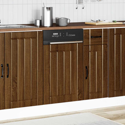 Vaatwaspaneel Lucca bewerkt hout bruin eikenkleur
