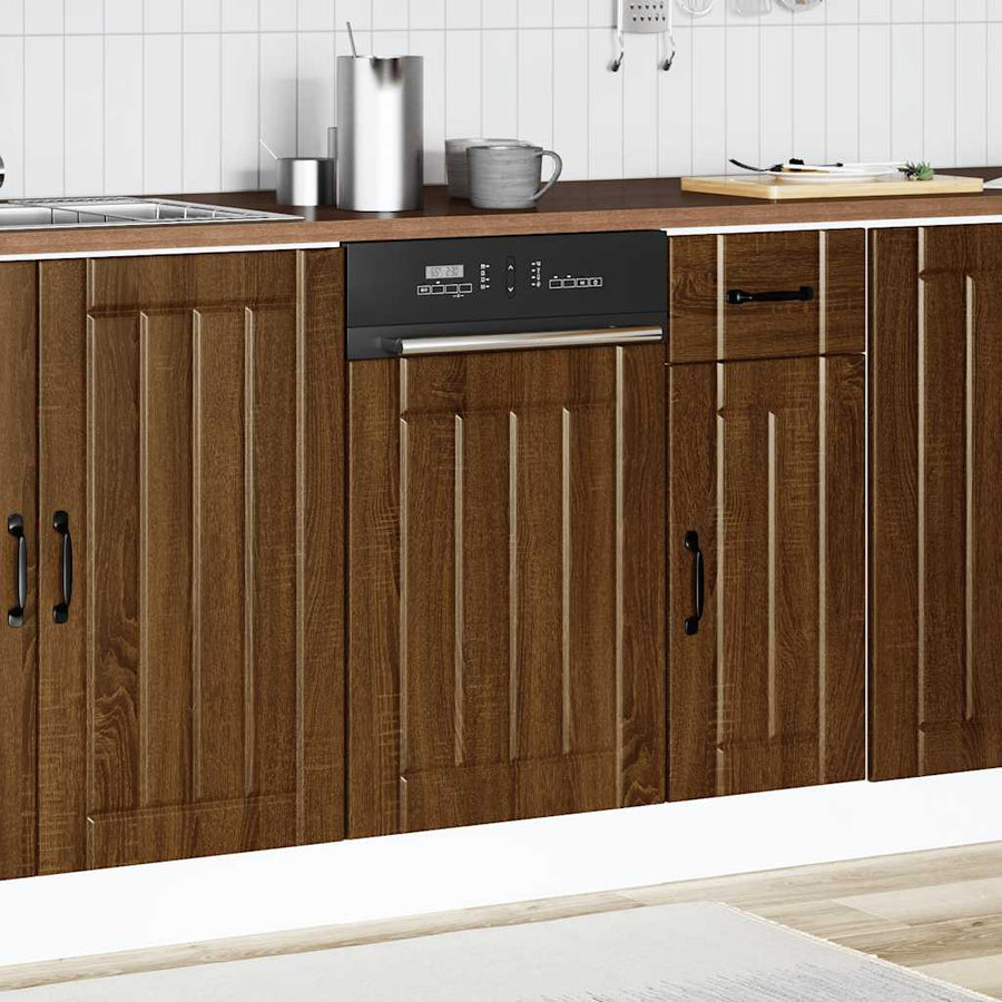 Vaatwaspaneel Lucca bewerkt hout bruin eikenkleur