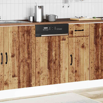 Vaatwaspaneel Lucca bewerkt hout oud houtkleurig