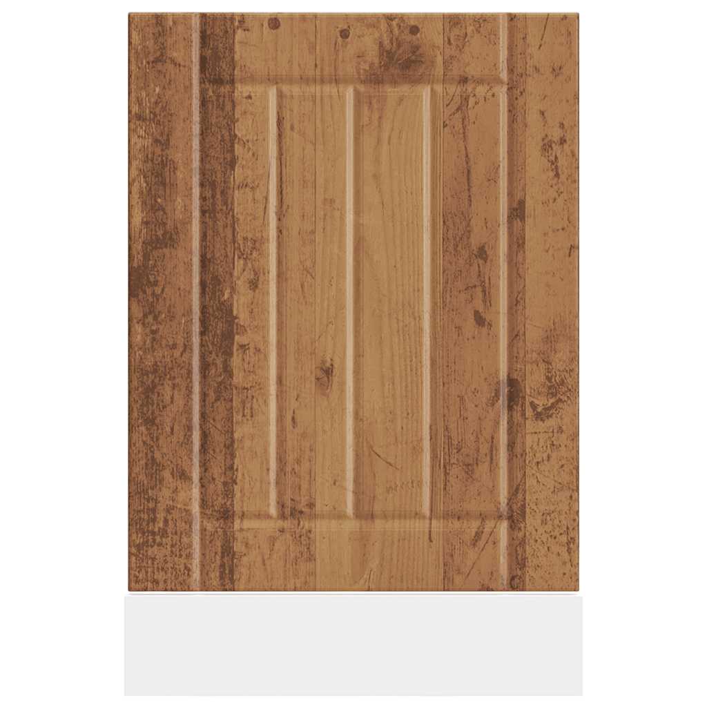 Vaatwaspaneel Lucca bewerkt hout oud houtkleurig