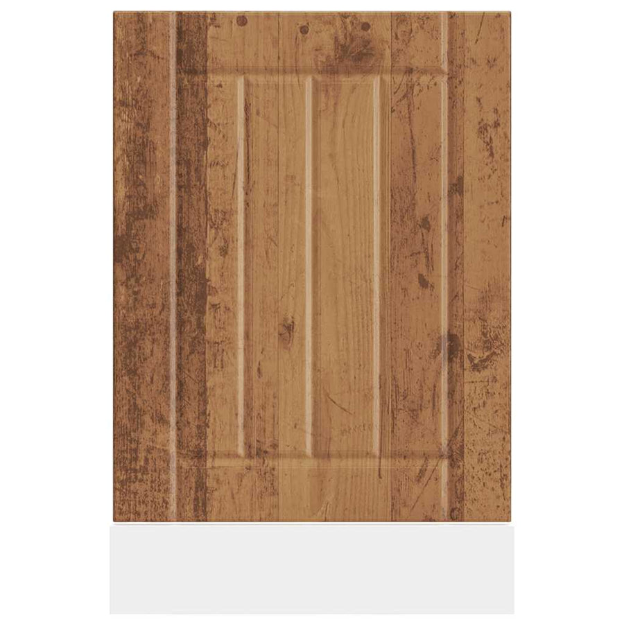 Vaatwaspaneel Lucca bewerkt hout oud houtkleurig