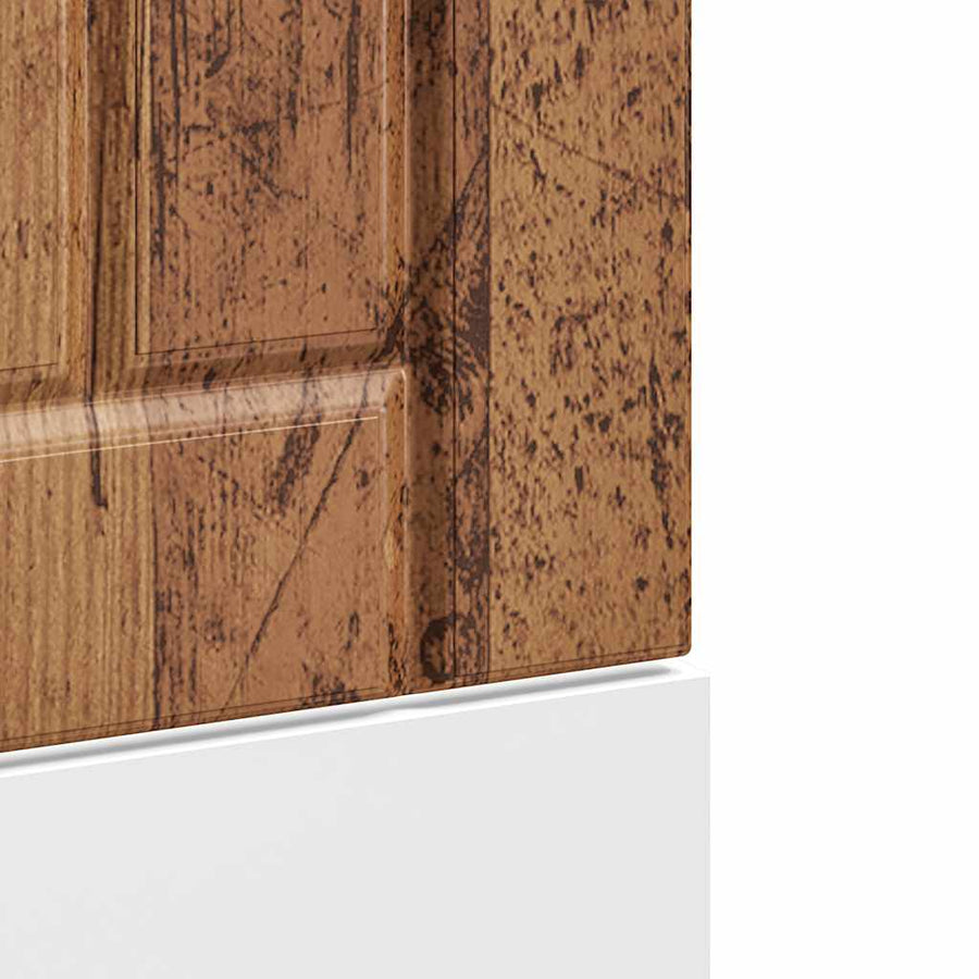 Vaatwaspaneel Lucca bewerkt hout oud houtkleurig