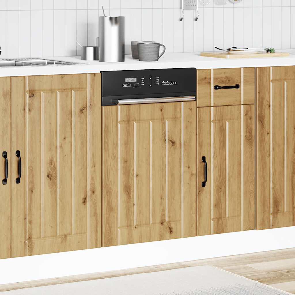 Vaatwaspaneel Lucca bewerkt hout artisanaal eikenkleur