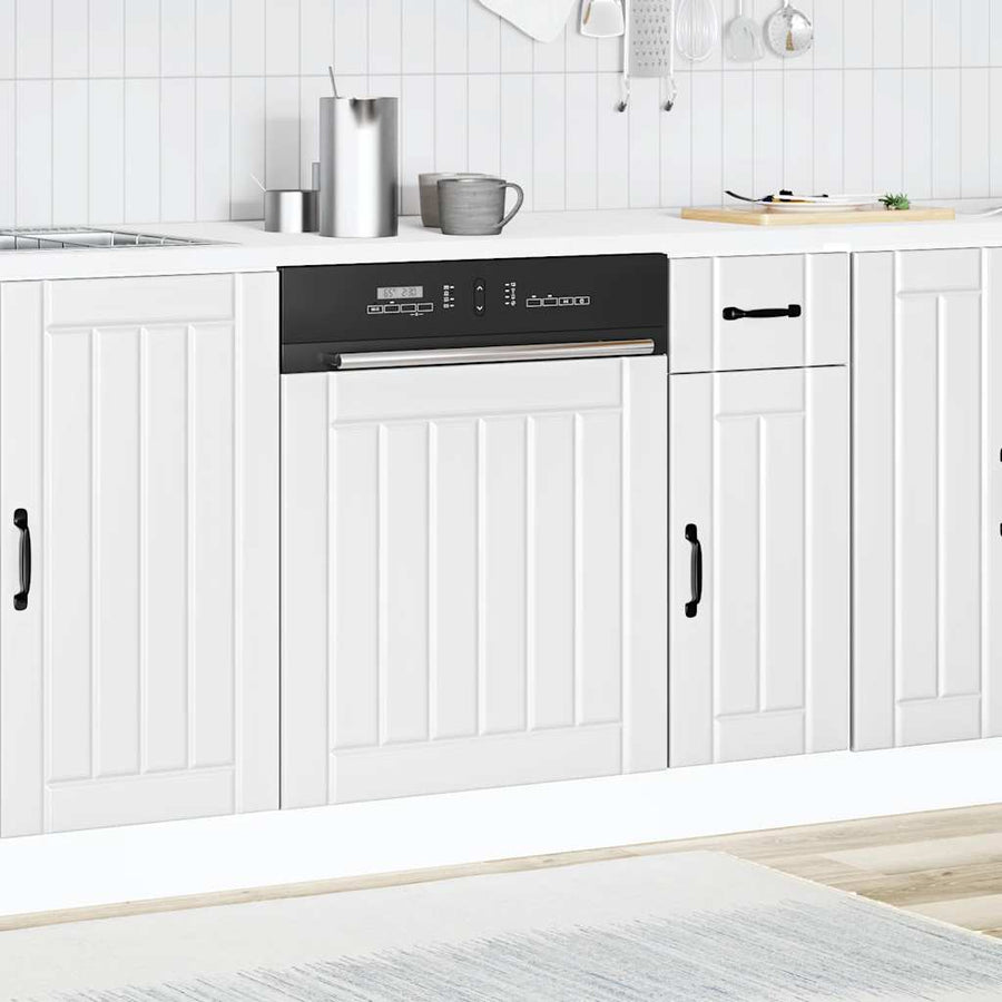 Vaatwaspaneel Lucca bewerkt hout wit