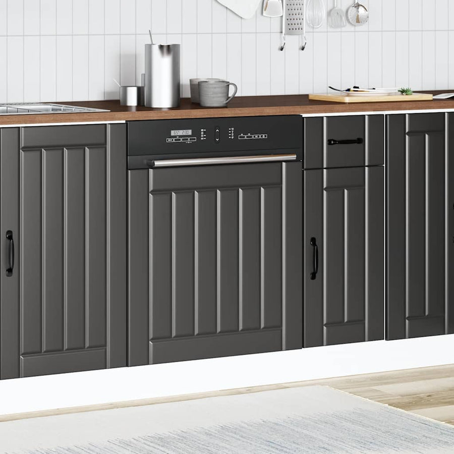Vaatwaspaneel Lucca bewerkt hout zwart