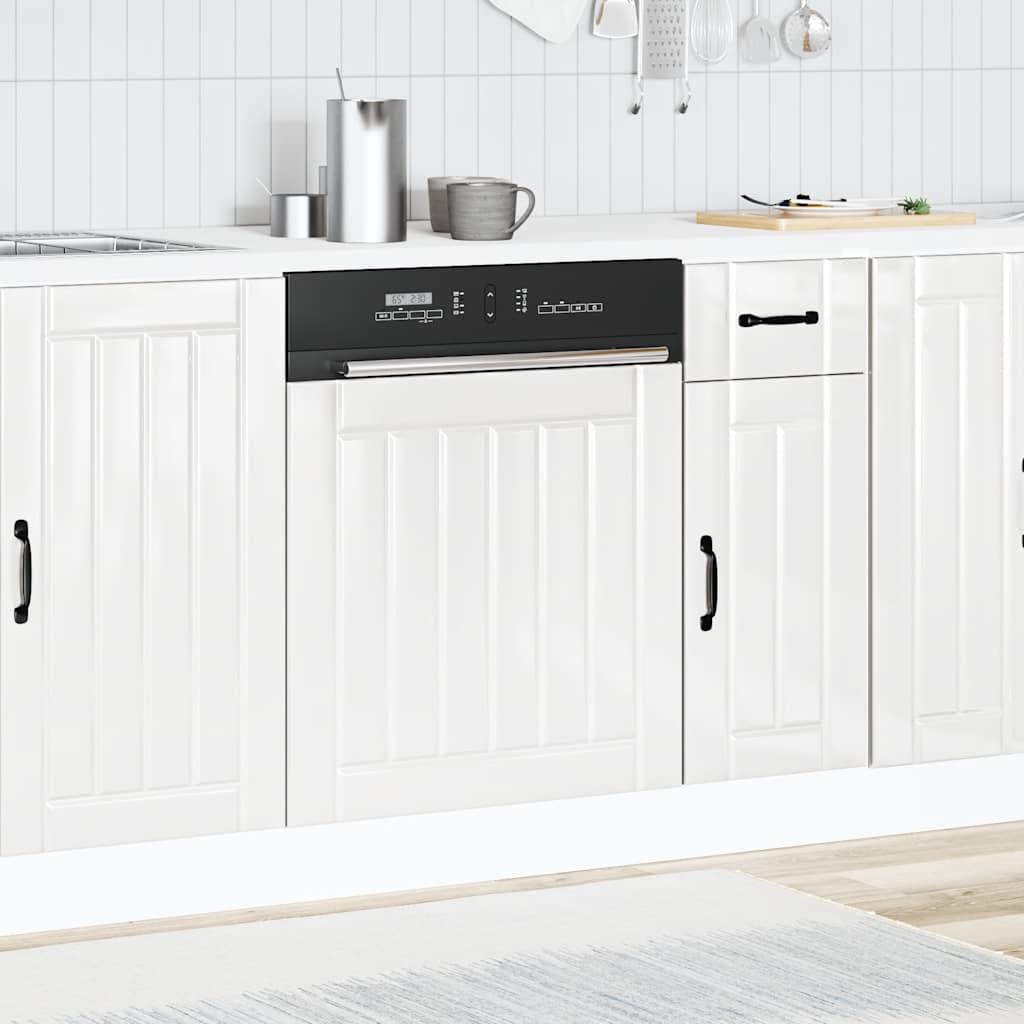 Vaatwaspaneel Lucca bewerkt hout hoogglans wit