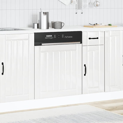 Vaatwaspaneel Lucca bewerkt hout hoogglans wit