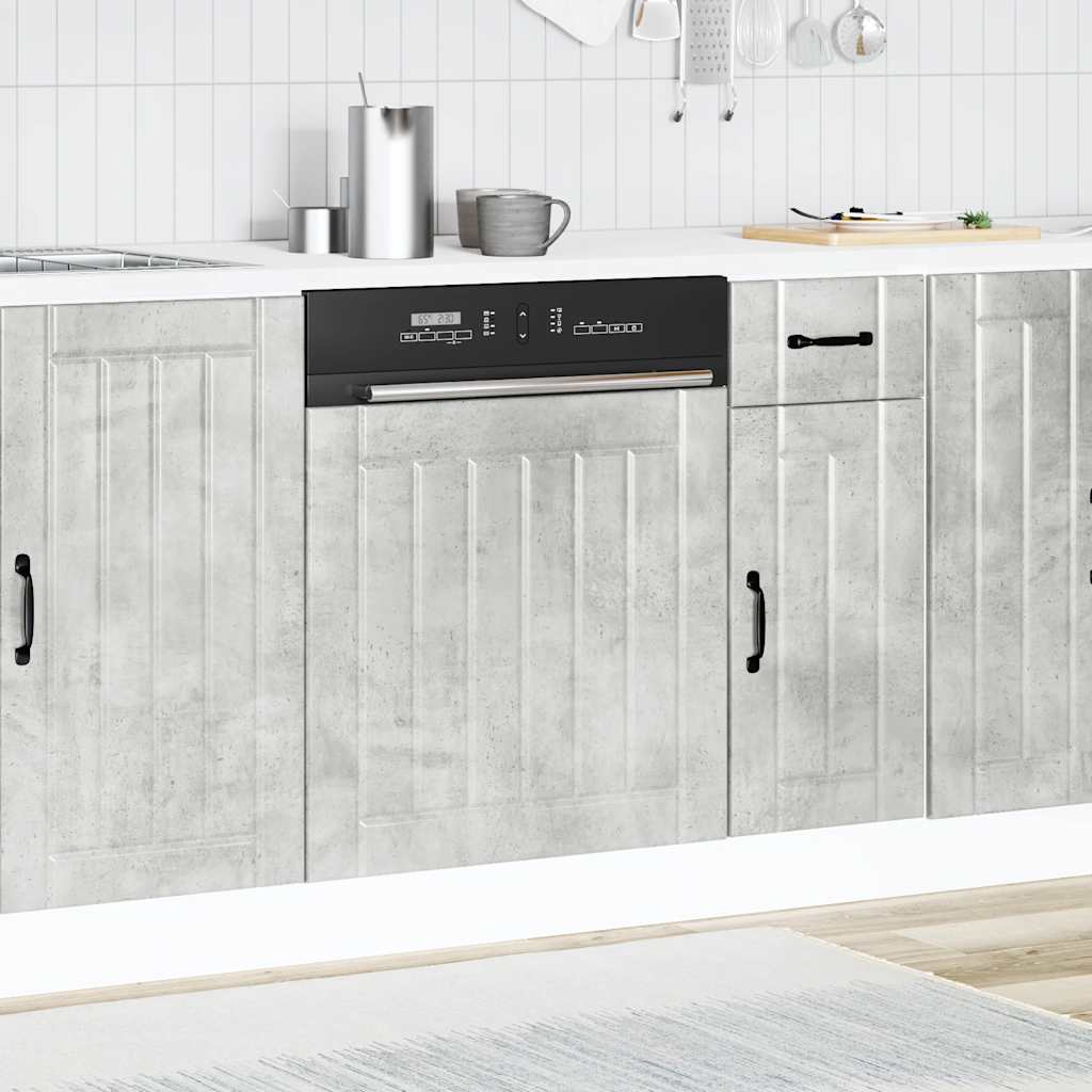 Vaatwaspaneel Lucca bewerkt hout betongrijs
