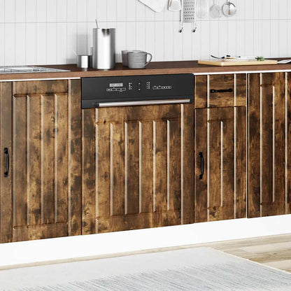 Vaatwaspaneel Lucca bewerkt hout gerookt eikenkleurig