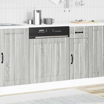 Vaatwaspaneel Lucca bewerkt hout grijs sonoma eiken