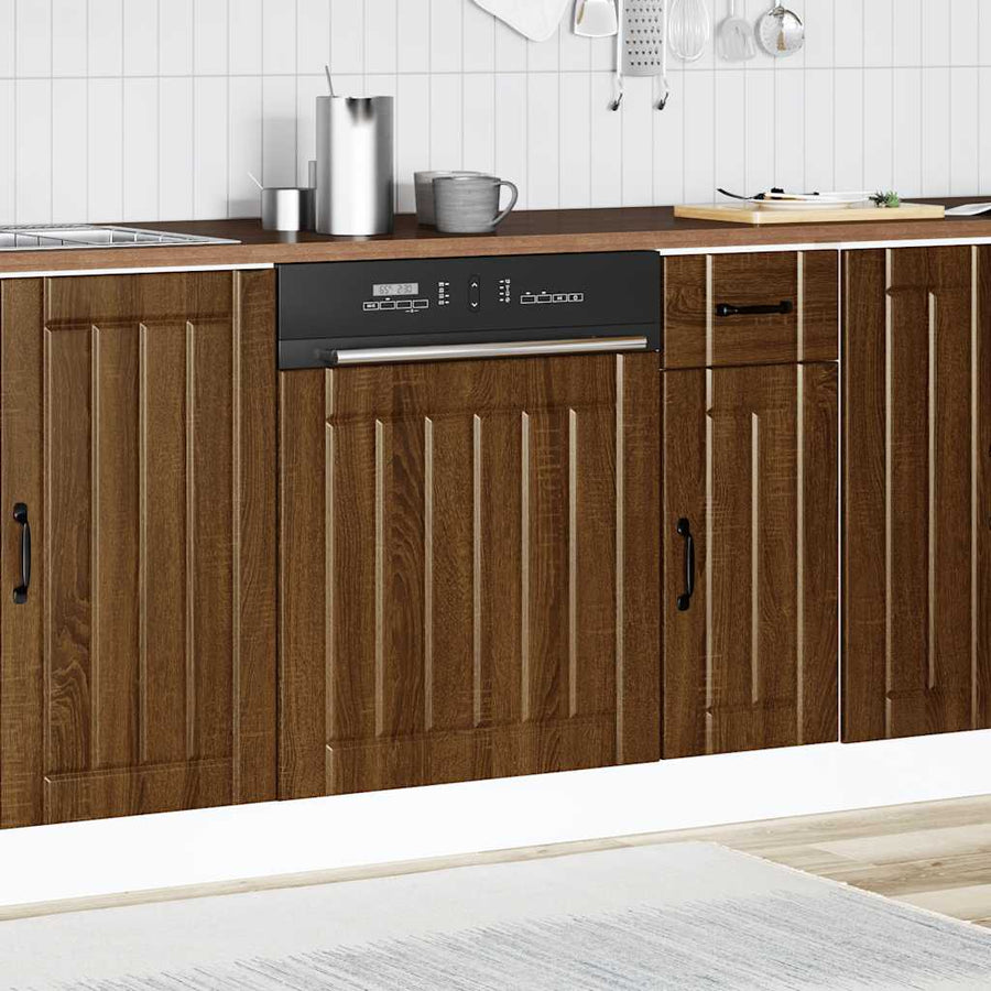 Vaatwaspaneel Lucca bewerkt hout bruin eikenkleur