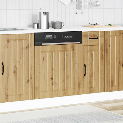Vaatwaspaneel Lucca bewerkt hout artisanaal eikenkleur
