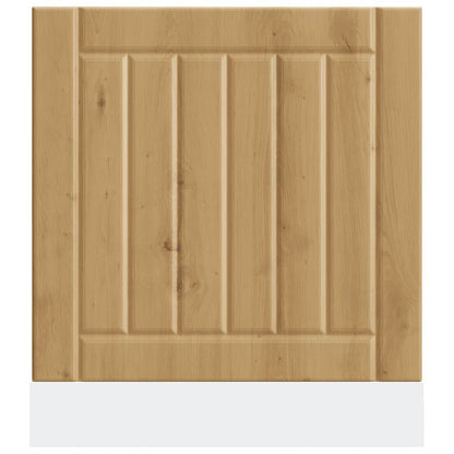 Vaatwaspaneel Lucca bewerkt hout artisanaal eikenkleur