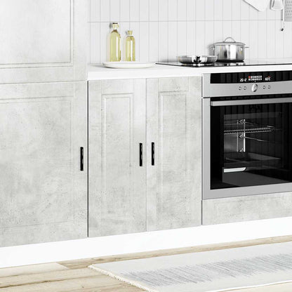 Keuken onderkast "Porto" bewerkt hout betongrijs