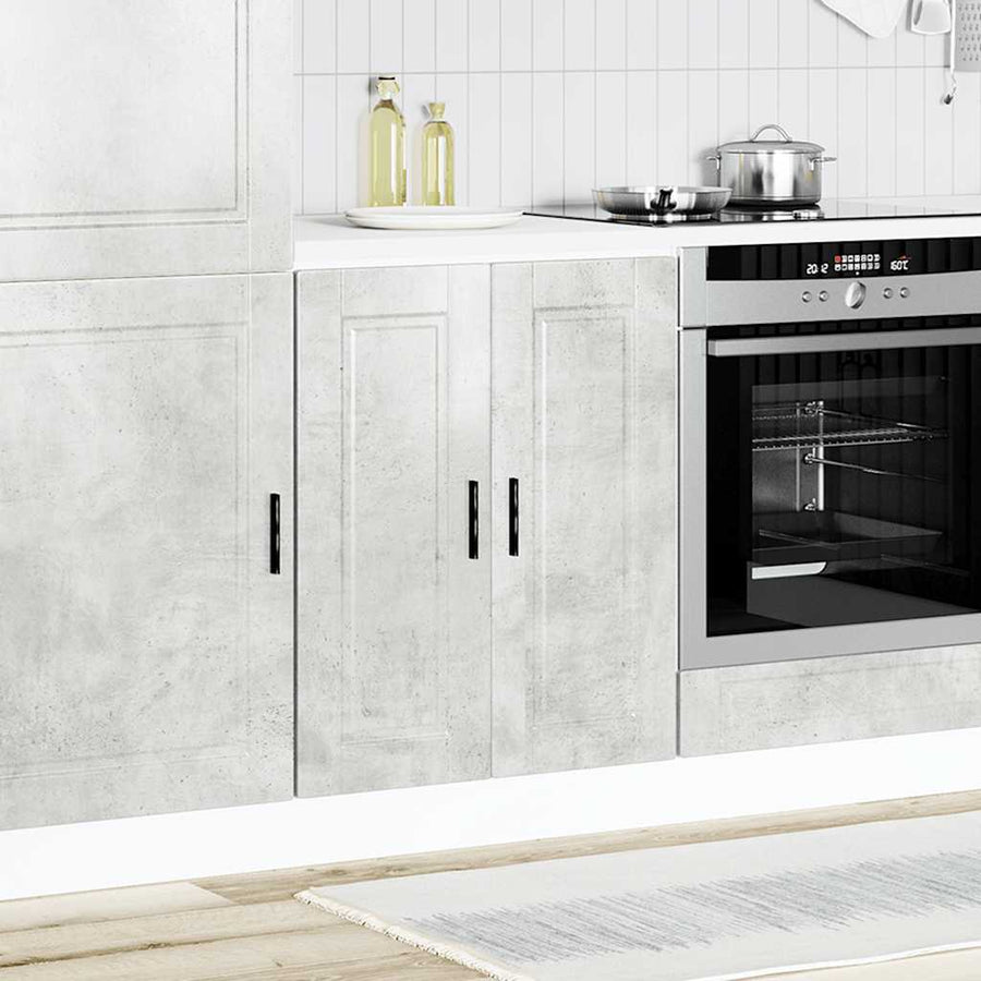 Keuken onderkast "Porto" bewerkt hout betongrijs
