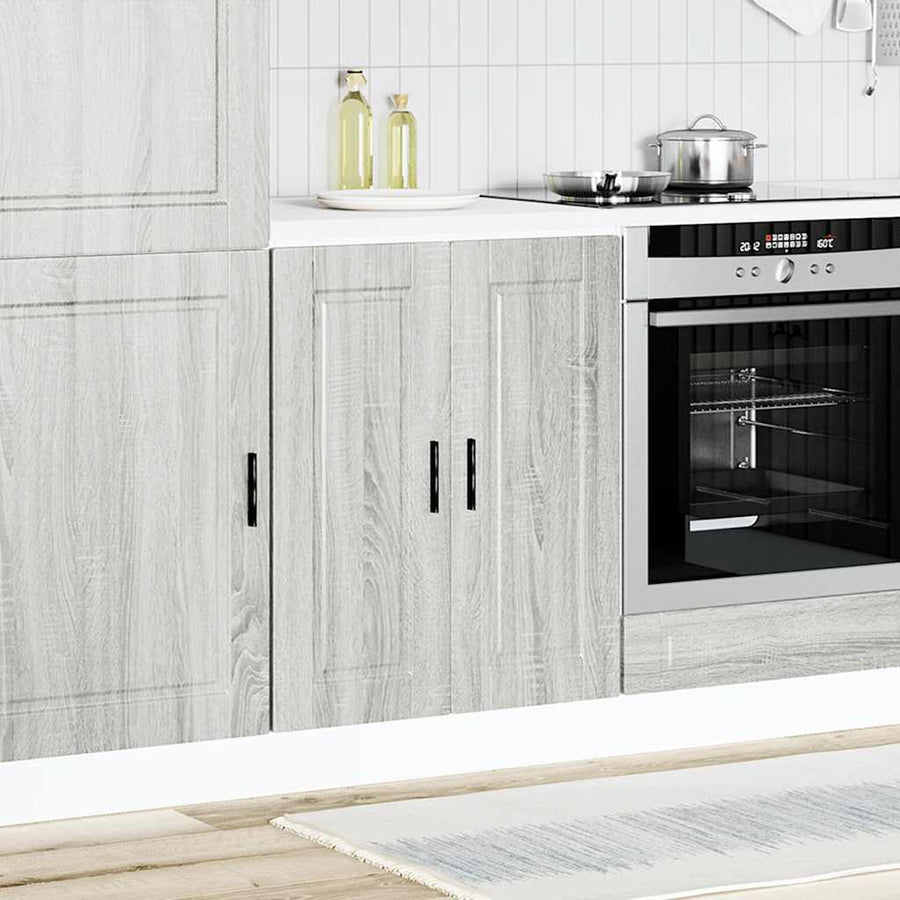 Keuken onderkast "Porto" bewerkt hout grijs sonoma eiken