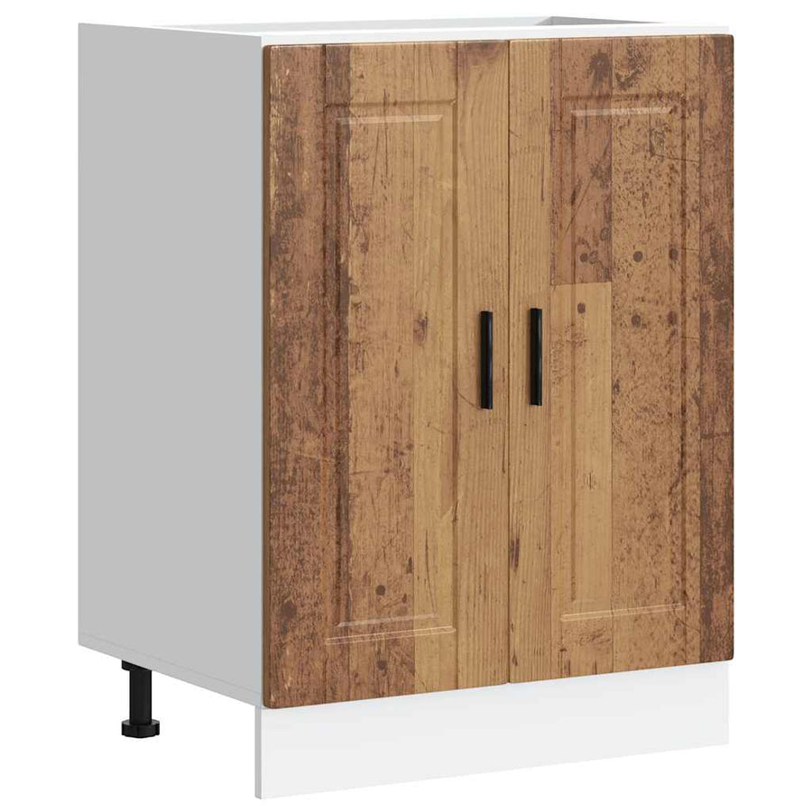 Keuken onderkast "Porto" bewerkt hout oud houtkleurig