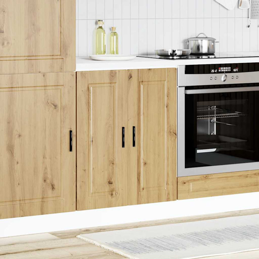 Keuken onderkast "Porto" bewerkt hout artisanaal eikenkleur