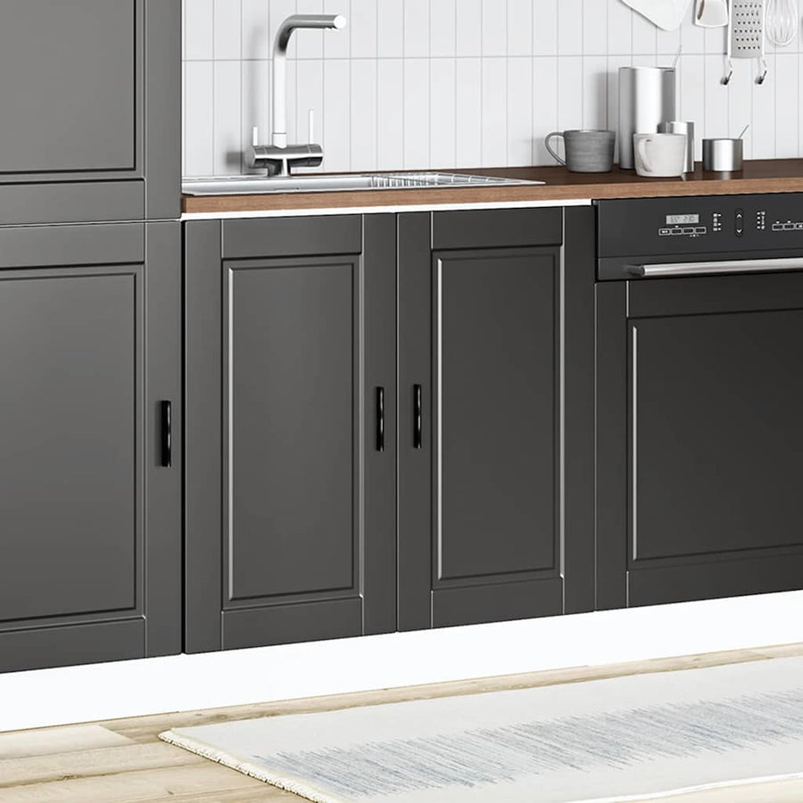 Spoelbakonderkast Porto 80x46x81,5 cm bewerkt hout zwart