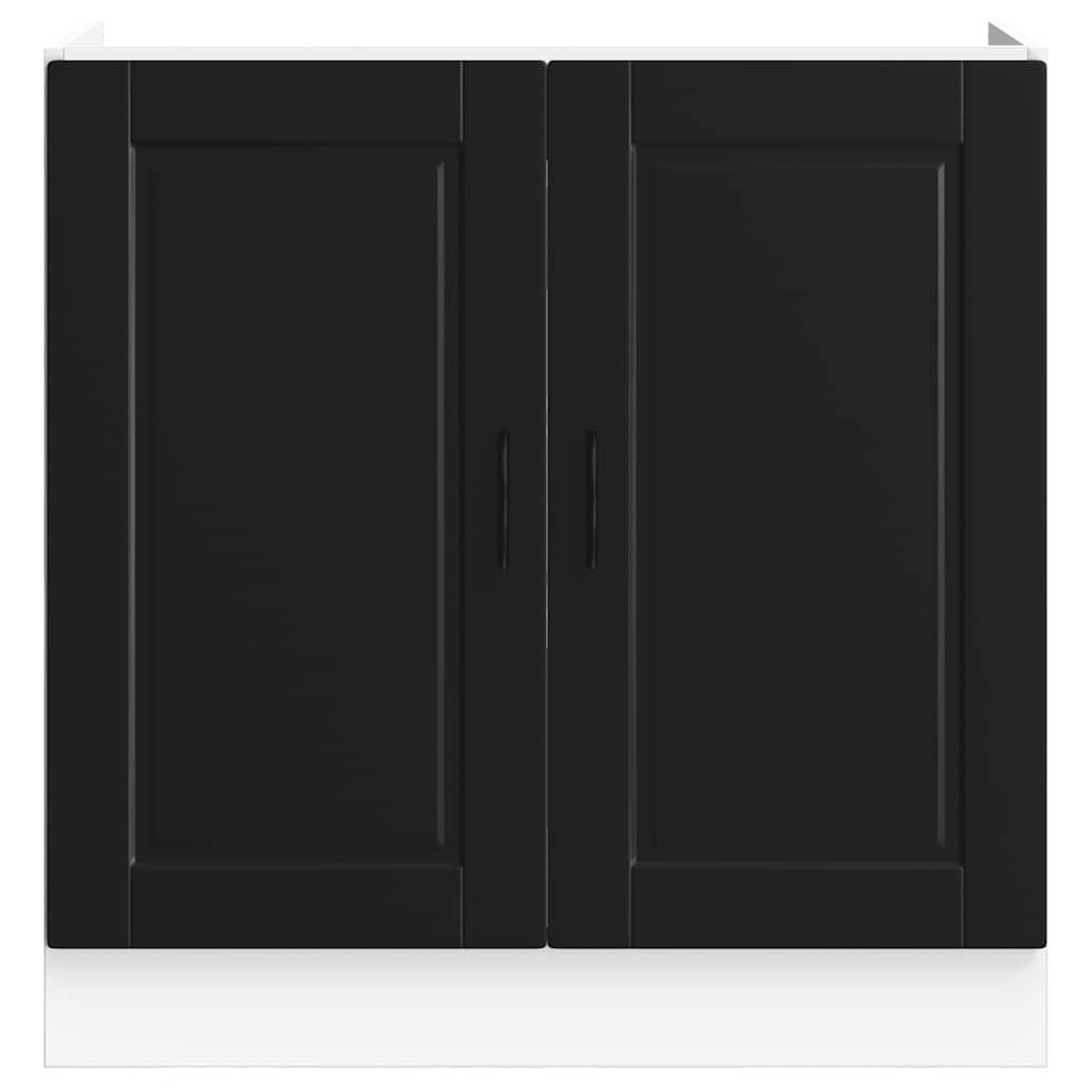 Spoelbakonderkast Porto 80x46x81,5 cm bewerkt hout zwart