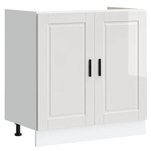 Spoelbakonderkast Porto 80x46x81,5cm bewerkt hout hoogglans wit