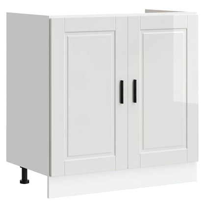Spoelbakonderkast Porto 80x46x81,5cm bewerkt hout hoogglans wit