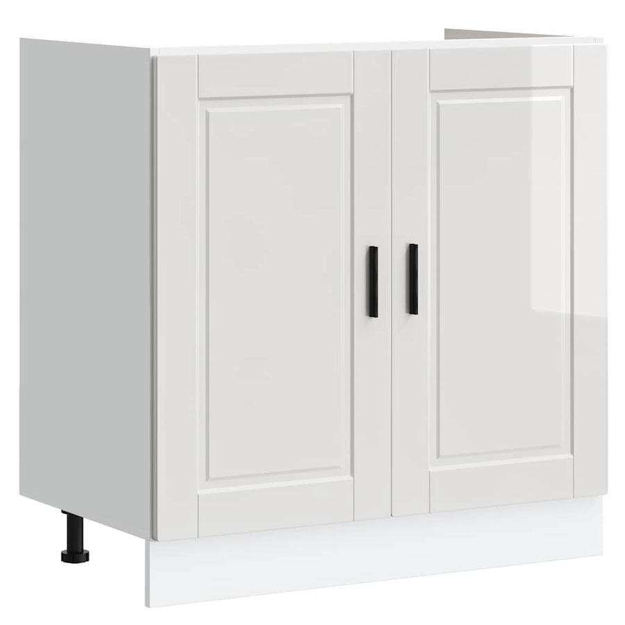 Spoelbakonderkast Porto 80x46x81,5cm bewerkt hout hoogglans wit