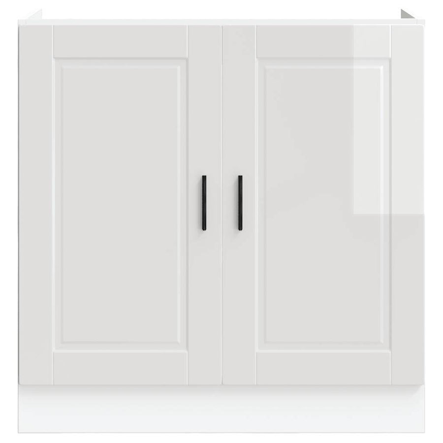 Spoelbakonderkast Porto 80x46x81,5cm bewerkt hout hoogglans wit
