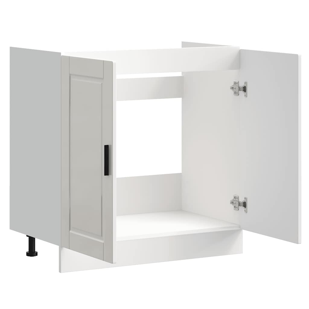 Spoelbakonderkast Porto 80x46x81,5cm bewerkt hout hoogglans wit