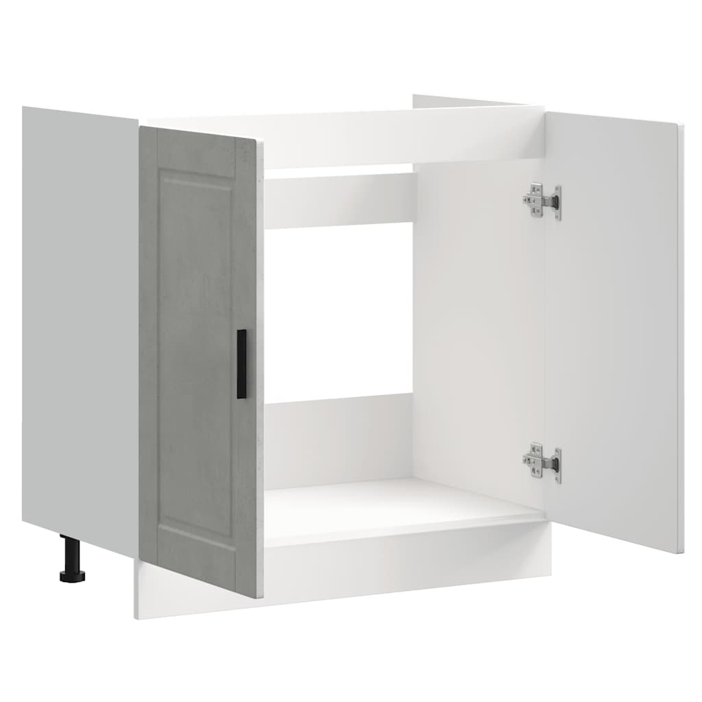Spoelbakonderkast Porto 80x46x81,5 cm bewerkt hout betongrijs