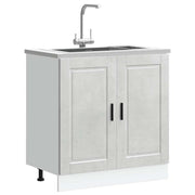 Spoelbakonderkast 80x46x81,5 cm bewerkt hout betongrijs