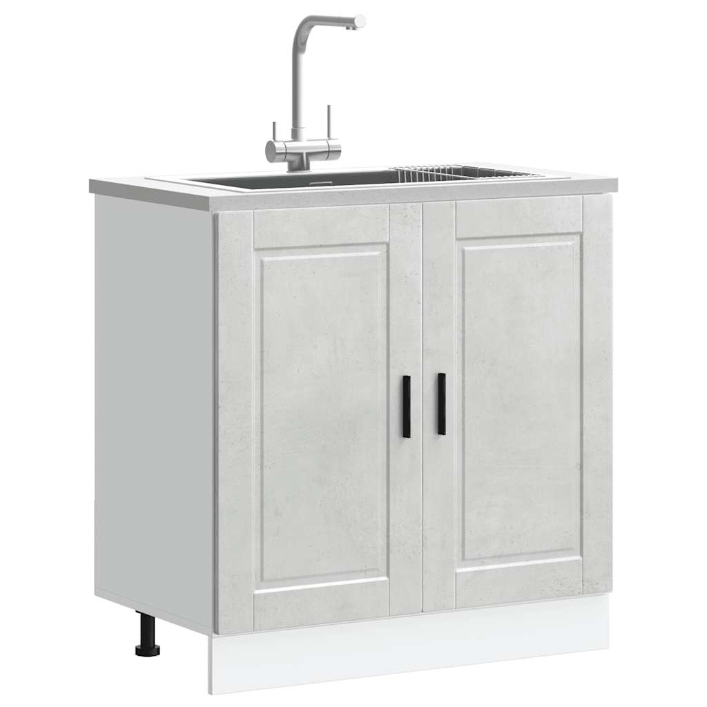 Spoelbakonderkast Porto 80x46x81,5 cm bewerkt hout betongrijs