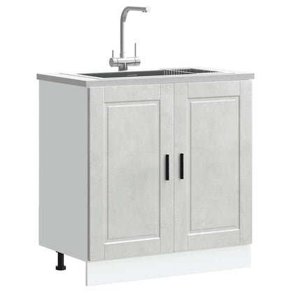 Spoelbakonderkast Porto 80x46x81,5 cm bewerkt hout betongrijs