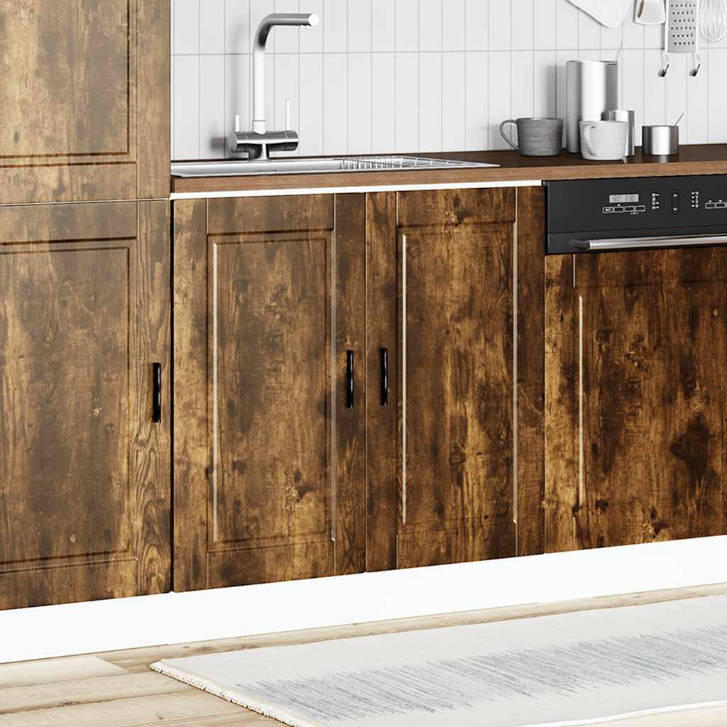 Spoelbakonderkast Porto 80x46x81,5cm bewerkt hout gerookt eiken
