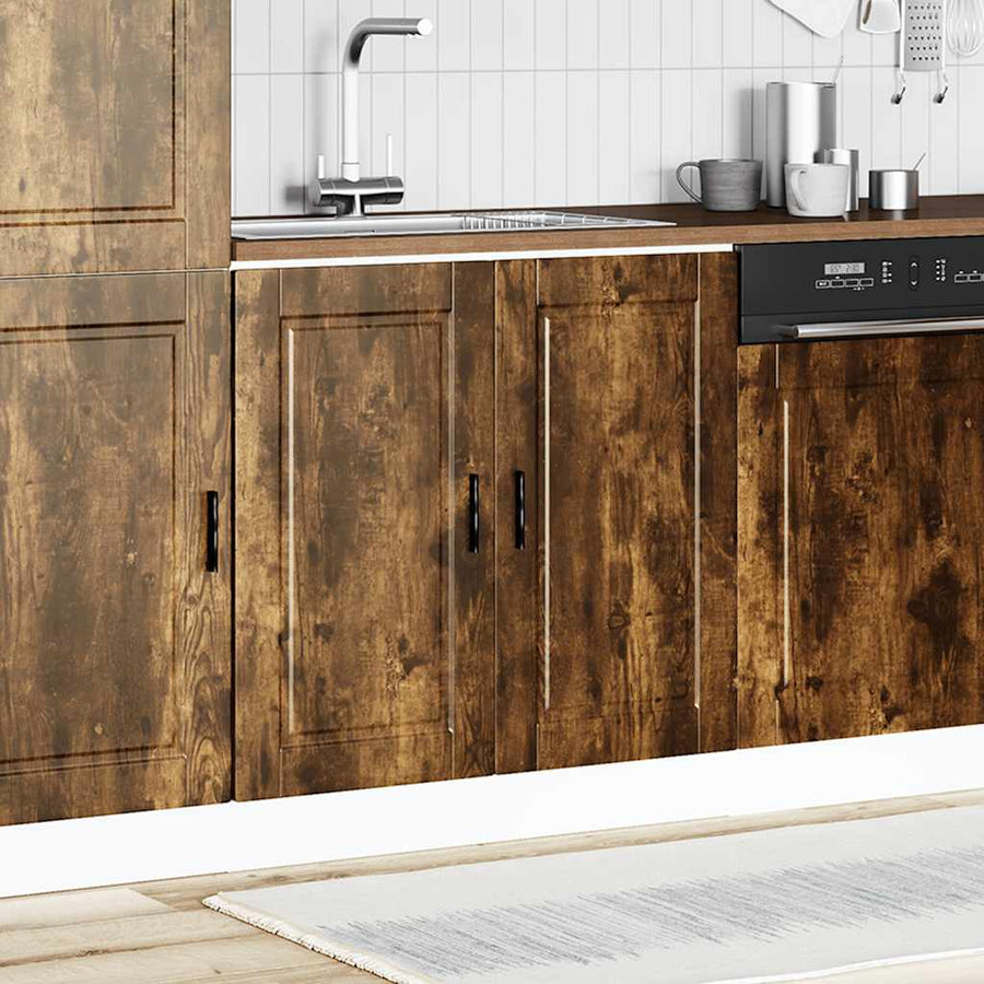 Spoelbakonderkast Porto 80x46x81,5cm bewerkt hout gerookt eiken