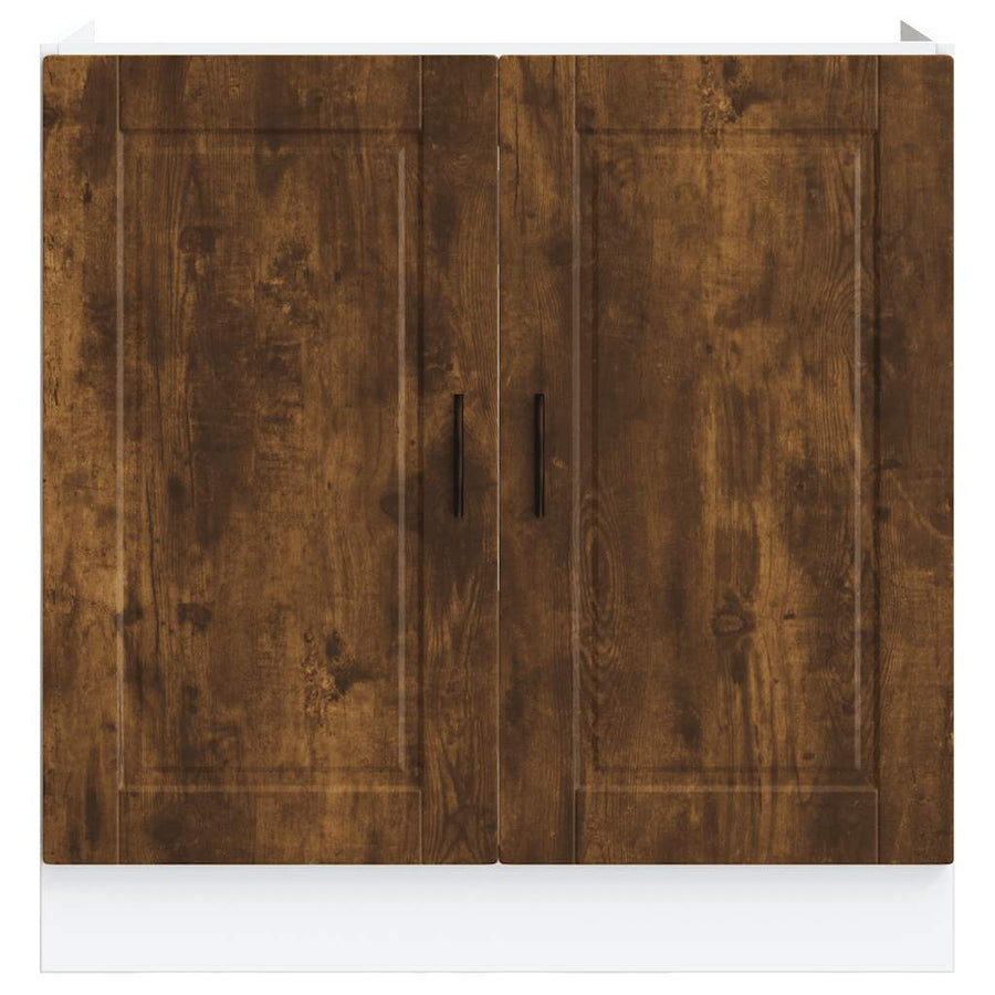 Spoelbakonderkast Porto 80x46x81,5cm bewerkt hout gerookt eiken