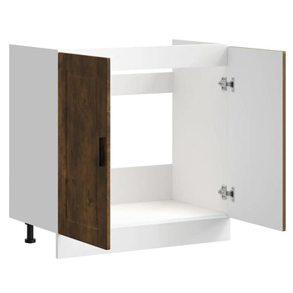 Spoelbakonderkast Porto 80x46x81,5cm bewerkt hout gerookt eiken