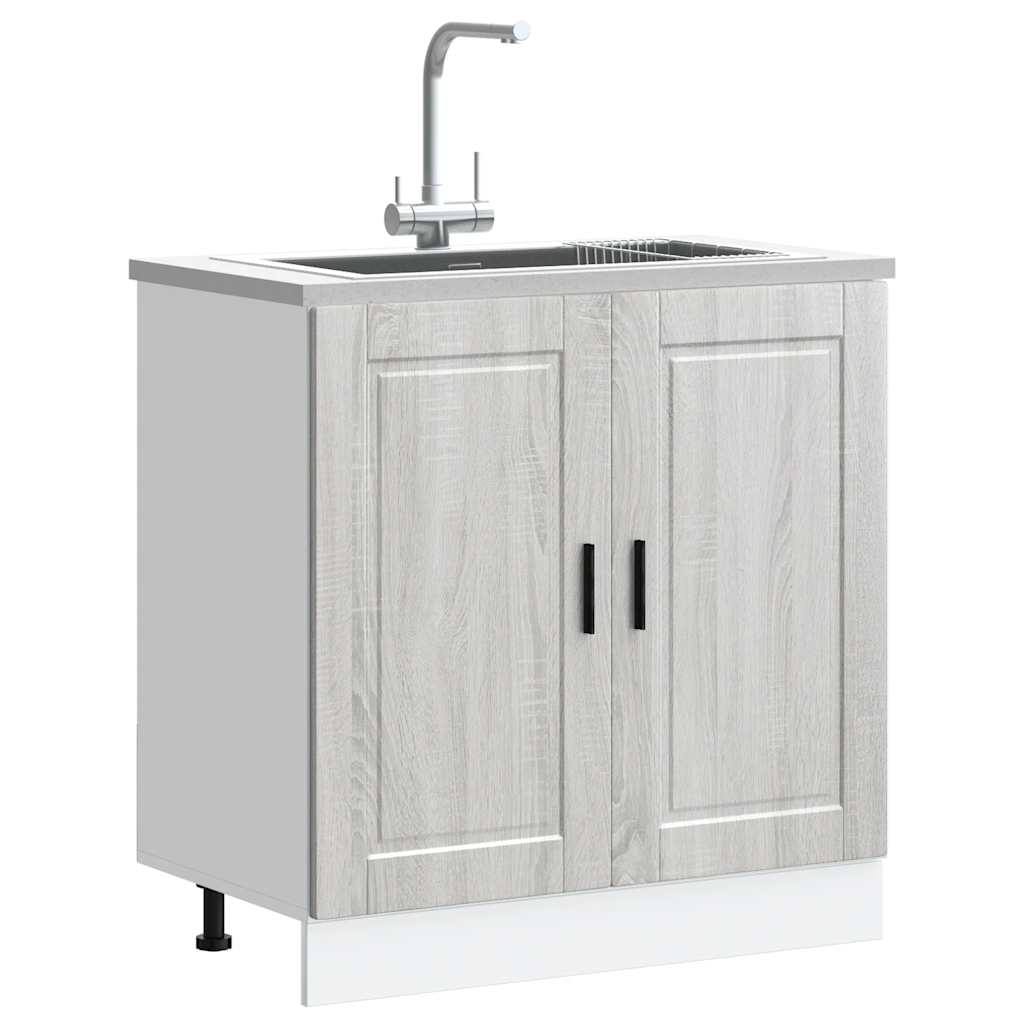Spoelbakonderkast Porto 80x46x81,5 cm bewerkt hout grijs sonoma