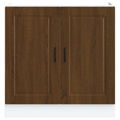 Spoelbakonderkast Porto 80x46x81,5 cm bewerkt hout bruin eiken