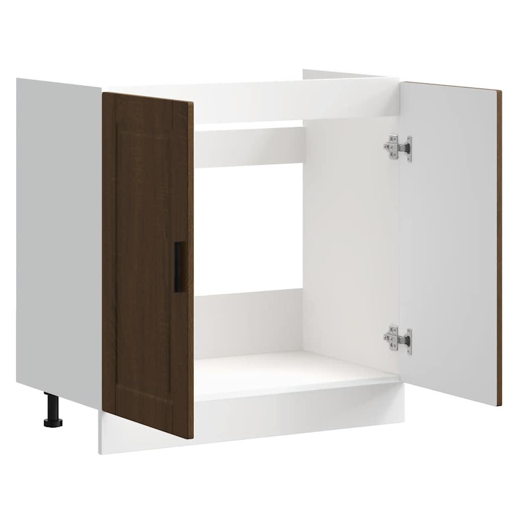 Spoelbakonderkast Porto 80x46x81,5 cm bewerkt hout bruin eiken