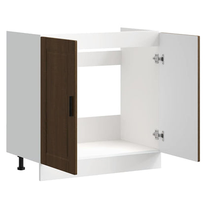 Spoelbakonderkast Porto 80x46x81,5 cm bewerkt hout bruin eiken