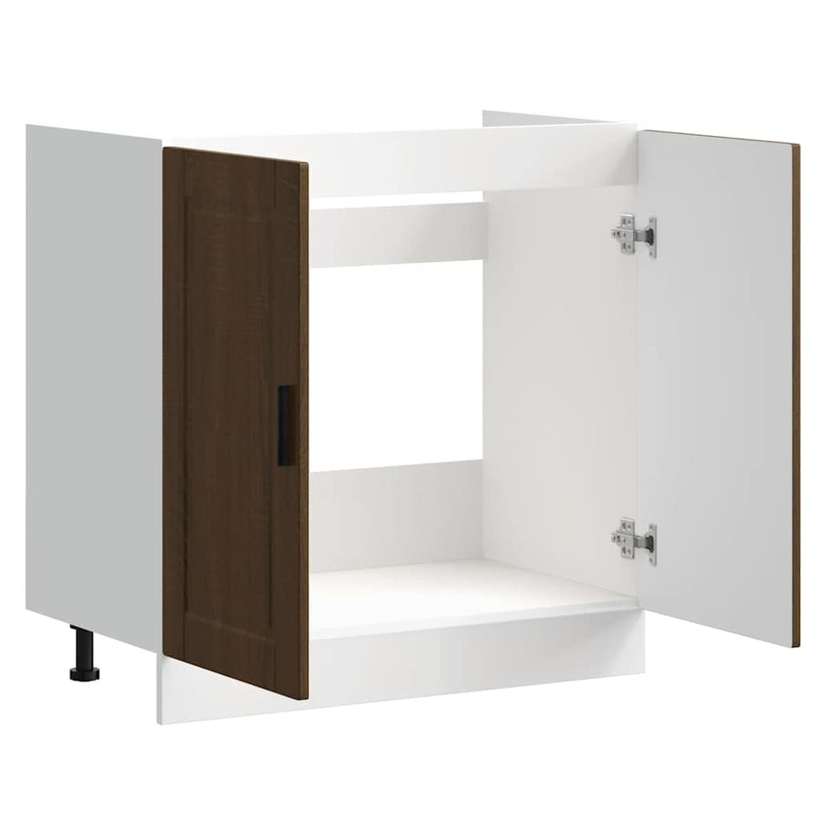 Spoelbakonderkast Porto 80x46x81,5 cm bewerkt hout bruin eiken