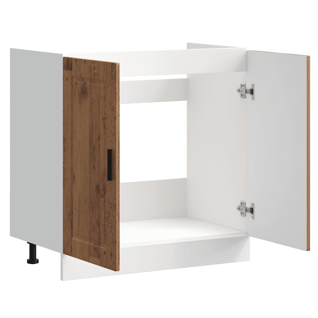 Spoelbakonderkast Porto 80x46x81,5 cm bewerkt hout oud hout