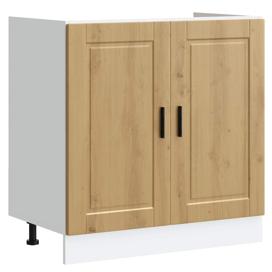 Spoelbakonderkast Porto 80x46x81,5 cm hout artisanaal eiken