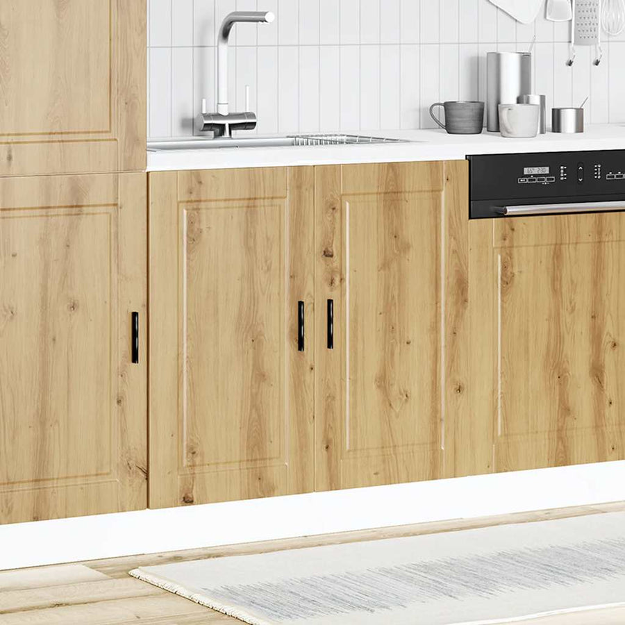 Spoelbakonderkast Porto 80x46x81,5 cm hout artisanaal eiken