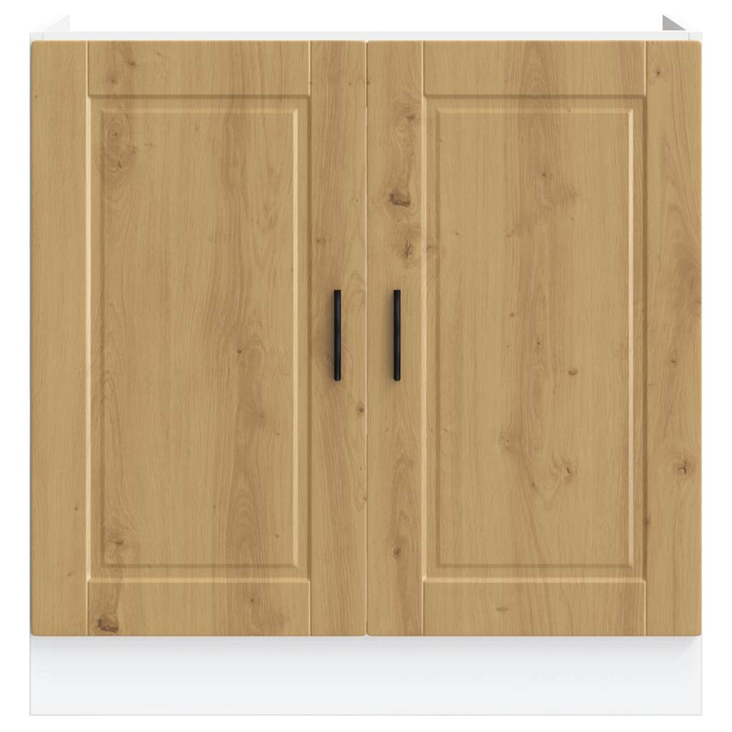 Spoelbakonderkast Porto 80x46x81,5 cm hout artisanaal eiken