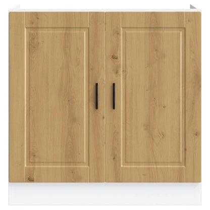 Spoelbakonderkast Porto 80x46x81,5 cm hout artisanaal eiken