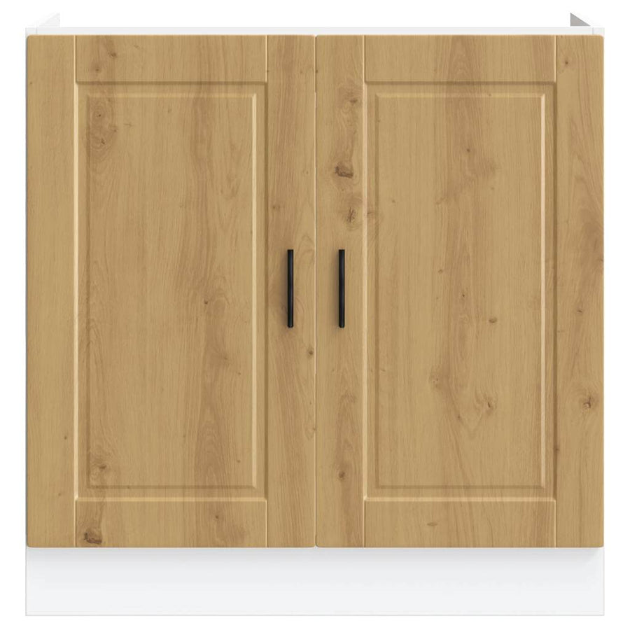 Spoelbakonderkast Porto 80x46x81,5 cm hout artisanaal eiken