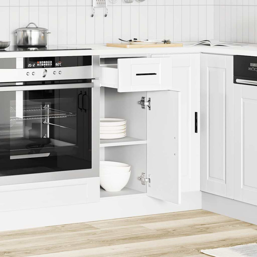 Keuken onderkast "Porto" bewerkt hout wit