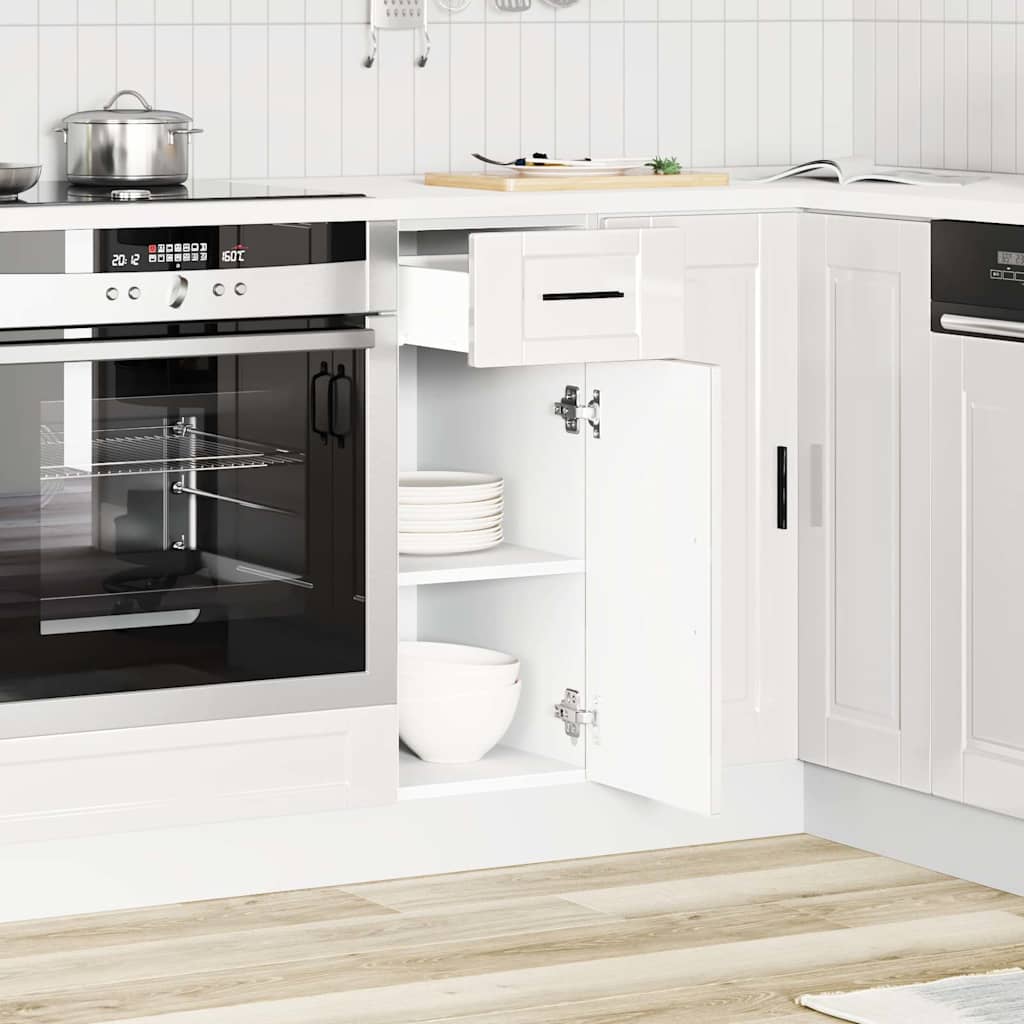 Keuken onderkast "Porto" bewerkt hout hoogglans wit